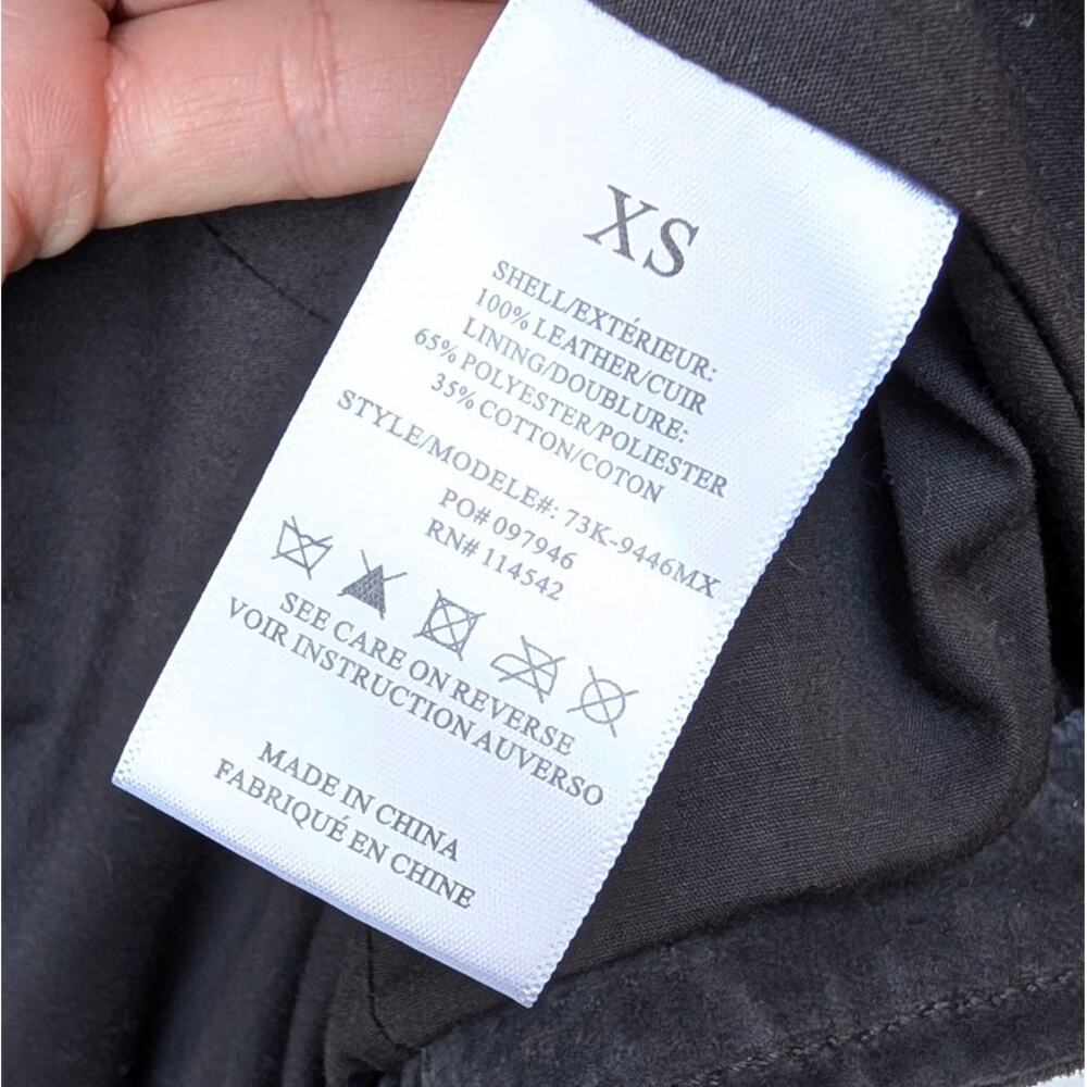 SL8 Blank NYC Gray Suede Leather Moto Biker Zip Cropped Jacket, size XS - Picture 8 of 8